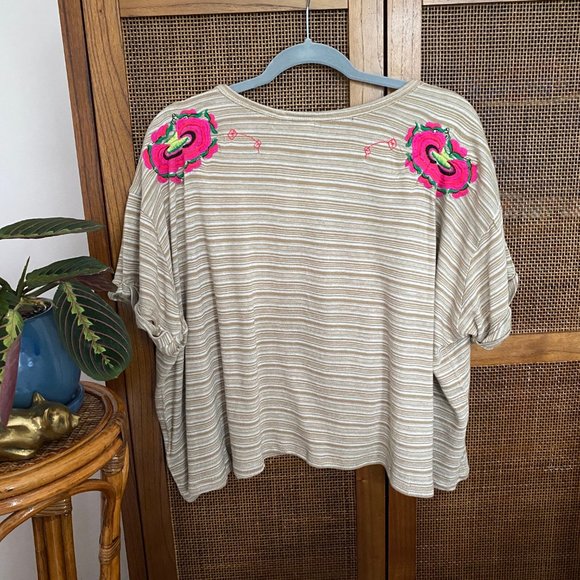 Free People • Catalunya Embroidered Strip Tee• NWT - Picture 10 of 10
